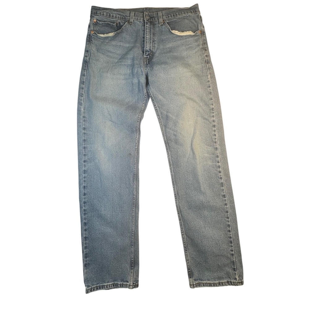 Levis 505 Regular Fit Straight Leg Jeans Mens 34x32 Medium Wash Blue 00505-1994 - Picture 2 of 8